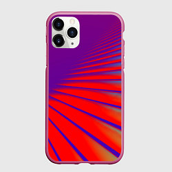 Чехол iPhone 11 Pro матовый Неоновые полосы абстракция, цвет: 3D-малиновый