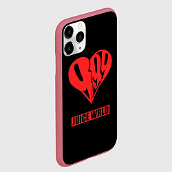 Чехол iPhone 11 Pro матовый Juice WRLD - heart, цвет: 3D-малиновый — фото 2