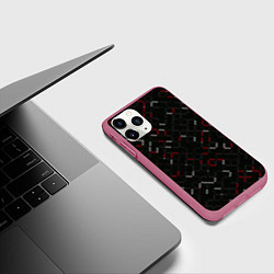 Чехол iPhone 11 Pro матовый Текстурный узор, цвет: 3D-малиновый — фото 2