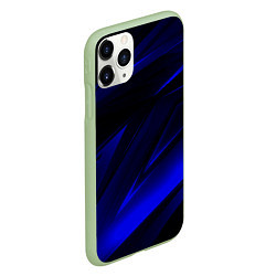 Чехол iPhone 11 Pro матовый Geometry blue stripes, цвет: 3D-салатовый — фото 2