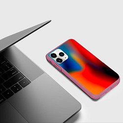Чехол iPhone 11 Pro матовый Градиент разноцветный, цвет: 3D-малиновый — фото 2