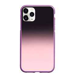 Чехол iPhone 11 Pro матовый Градиент: от черного к розовому