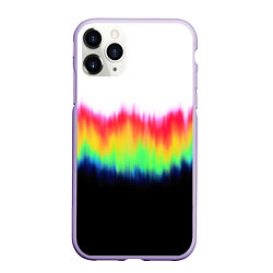 Чехол iPhone 11 Pro матовый Северное сияние - тай-дай, цвет: 3D-светло-сиреневый