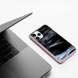 Чехол iPhone 11 Pro матовый Хромированные осколки броня, цвет: 3D-розовый — фото 2