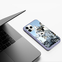 Чехол iPhone 11 Pro матовый Новый мир нейросети, цвет: 3D-светло-сиреневый — фото 2