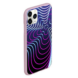 Чехол iPhone 11 Pro матовый Динамичная неоновая спираль, цвет: 3D-розовый — фото 2