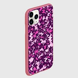Чехол iPhone 11 Pro матовый Розовый глитч камуфляж, цвет: 3D-малиновый — фото 2