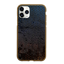 Чехол iPhone 11 Pro матовый Грязный блестящий гексаэдр патттерн, цвет: 3D-коричневый