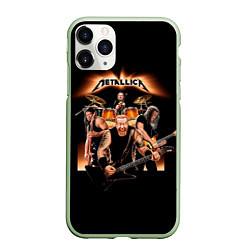 Чехол iPhone 11 Pro матовый Metallica - метал-группа, цвет: 3D-салатовый