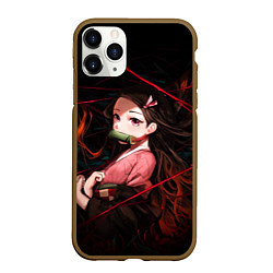 Чехол iPhone 11 Pro матовый Nezuko Demon Slayer art, цвет: 3D-коричневый