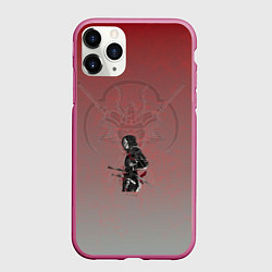 Чехол iPhone 11 Pro матовый Geisha X samurai, цвет: 3D-малиновый