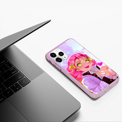 Чехол iPhone 11 Pro матовый Мицури Канродзи из аниме Клинок рассекающий демоно, цвет: 3D-розовый — фото 2