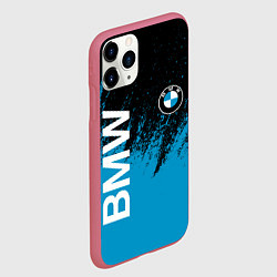 Чехол iPhone 11 Pro матовый Bmw голубые брызги, цвет: 3D-малиновый — фото 2