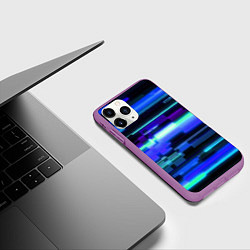 Чехол iPhone 11 Pro матовый Модные помехи, цвет: 3D-фиолетовый — фото 2