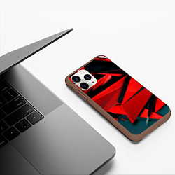 Чехол iPhone 11 Pro матовый Острые осколки красные, цвет: 3D-коричневый — фото 2