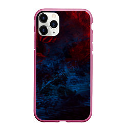 Чехол iPhone 11 Pro матовый Космическая абстракция битва, цвет: 3D-малиновый