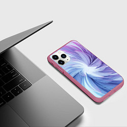 Чехол iPhone 11 Pro матовый Вихрь красок, цвет: 3D-малиновый — фото 2