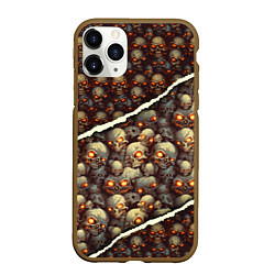 Чехол iPhone 11 Pro матовый Россыпь черепков, цвет: 3D-коричневый