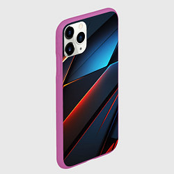 Чехол iPhone 11 Pro матовый Абстрактные разломы, цвет: 3D-фиолетовый — фото 2