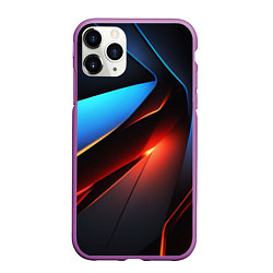 Чехол iPhone 11 Pro матовый Красно-синие элементы, цвет: 3D-фиолетовый
