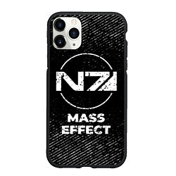 Чехол iPhone 11 Pro матовый Mass Effect с потертостями на темном фоне