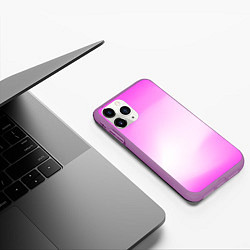 Чехол iPhone 11 Pro матовый Градиент розовый, цвет: 3D-фиолетовый — фото 2