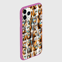 Чехол iPhone 11 Pro матовый Орангутаны, цвет: 3D-фиолетовый — фото 2