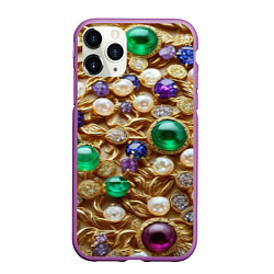 Чехол iPhone 11 Pro матовый Россыпь драгоценностей, цвет: 3D-фиолетовый