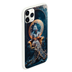 Чехол iPhone 11 Pro матовый Лунная королева - нейросеть, цвет: 3D-белый — фото 2
