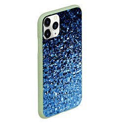 Чехол iPhone 11 Pro матовый Геометрическое множество синих кубов, цвет: 3D-салатовый — фото 2