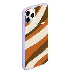 Чехол iPhone 11 Pro матовый Усы - линии ретро, цвет: 3D-светло-сиреневый — фото 2