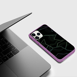 Чехол iPhone 11 Pro матовый Фрагменты, цвет: 3D-фиолетовый — фото 2