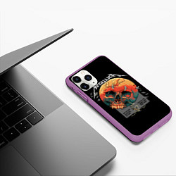 Чехол iPhone 11 Pro матовый Metallica - Металлика, цвет: 3D-фиолетовый — фото 2