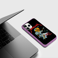 Чехол iPhone 11 Pro матовый Металлика - правосудие, цвет: 3D-фиолетовый — фото 2
