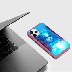 Чехол iPhone 11 Pro матовый Петербург, Васильевский остров и Нева - нейросеть, цвет: 3D-малиновый — фото 2