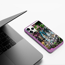 Чехол iPhone 11 Pro матовый Красочный фон в стиле гранж, цвет: 3D-фиолетовый — фото 2
