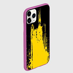 Чехол iPhone 11 Pro матовый Фонтан бурлящей желтой краски, цвет: 3D-фиолетовый — фото 2