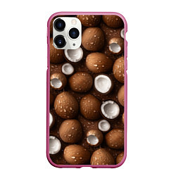 Чехол iPhone 11 Pro матовый Сочная текстура из кокосов, цвет: 3D-малиновый