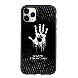 Чехол iPhone 11 Pro матовый Death Stranding с потертостями на темном фоне