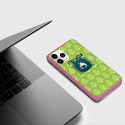 Чехол iPhone 11 Pro матовый Оставайся диким, цвет: 3D-малиновый — фото 2