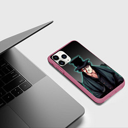 Чехол iPhone 11 Pro матовый Бродяга в мятом цилиндре, цвет: 3D-малиновый — фото 2