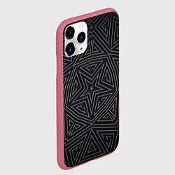 Чехол iPhone 11 Pro матовый Геометрическая звезда, цвет: 3D-малиновый — фото 2
