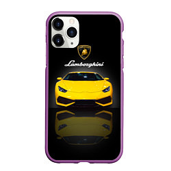 Чехол iPhone 11 Pro матовый Итальянский суперкар Lamborghini Aventador, цвет: 3D-фиолетовый