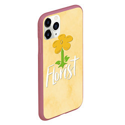 Чехол iPhone 11 Pro матовый Florist with a flower, цвет: 3D-малиновый — фото 2