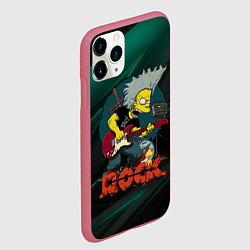 Чехол iPhone 11 Pro матовый Rock music Simpsons, цвет: 3D-малиновый — фото 2