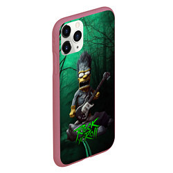 Чехол iPhone 11 Pro матовый Simpsons hard rock, цвет: 3D-малиновый — фото 2