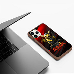 Чехол iPhone 11 Pro матовый Pikachu Rock style, цвет: 3D-коричневый — фото 2