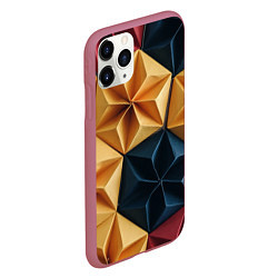 Чехол iPhone 11 Pro матовый Геометрические ромбические фигуры, цвет: 3D-малиновый — фото 2