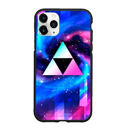 Чехол iPhone 11 Pro матовый Zelda неоновый космос, цвет: 3D-черный