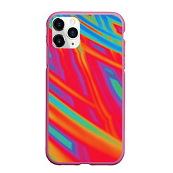 Чехол iPhone 11 Pro матовый Кислотная абстракция, цвет: 3D-малиновый